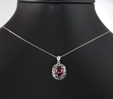 Стильный серебряный кулон с рубином + цепочка Серебро 925