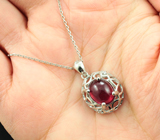 Стильный серебряный кулон с рубином + цепочка Серебро 925