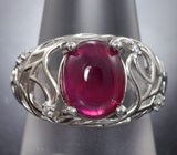 Стильное серебряное кольцо с рубином Серебро 925