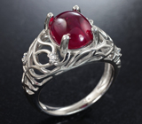 Стильное серебряное кольцо с рубином