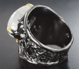 Серебряное кольцо с лунным камнем, перидотом и диопсидом Серебро 925