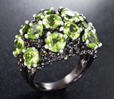 Серебряное кольцо с перидотами Серебро 925