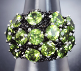 Серебряное кольцо с перидотами Серебро 925