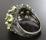 Серебряное кольцо с перидотами Серебро 925