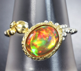 Серебряное кольцо с кристаллическим эфиопским опалом Серебро 925