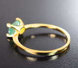 Золотое кольцо с «неоновым» уральским изумрудом 0,84 карата Золото