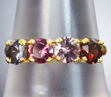 Золотое кольцо с разноцветными шпинелями 1,55 карата Золото