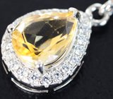 Замечательные серебряные серьги с цитринами и родолитами