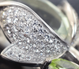 Чудесные серебряные серьги с зелеными аметистами и перидотами Серебро 925