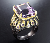 Серебряное кольцо с аметистами 15,5 карат Серебро 925