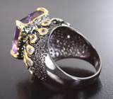 Серебряное кольцо с аметистами 15,5 карат Серебро 925