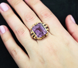 Серебряное кольцо с аметистами 15,5 карат Серебро 925