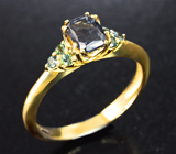 Золотое кольцо с редкими гранатами со сменой цвета 1,14 карата Золото