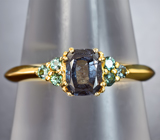 Золотое кольцо с редкими гранатами со сменой цвета 1,14 карата Золото