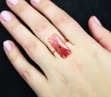 Золотое кольцо с розовым турмалином редкой огранки 10,53 карата Золото