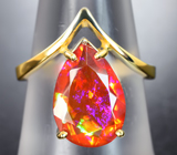 Золотое кольцо с ограненным мексиканским опалом 2,45 карата Золото