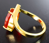 Золотое кольцо с ограненным мексиканским опалом 2,45 карата Золото