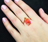 Золотое кольцо с ограненным мексиканским опалом 2,45 карата Золото