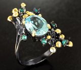 Серебряное кольцо с голубым топазом Серебро 925