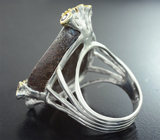 Серебряное кольцо с австралийским болдер опалом, аметистами и родолитами Серебро 925