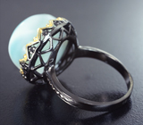 Серебряное кольцо с крупным ларимаром Серебро 925