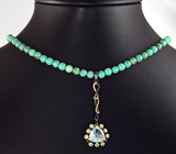 Серебряное колье с голубыми топазами и сферами говлита Серебро 925