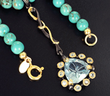 Серебряное колье с голубыми топазами и сферами говлита Серебро 925