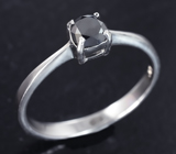 Серебряное кольцо с черным бриллиантом 0,24 карата Серебро 925