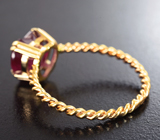 Золотое кольцо с насыщенным рубином 3,33 карата Золото