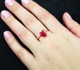 Золотое кольцо с насыщенным рубином 3,33 карата Золото