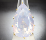 Золотое кольцо с крупным ярким лавандовым аметистом 39,72 карата Золото