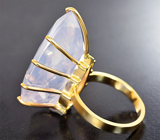 Золотое кольцо с крупным ярким лавандовым аметистом 39,72 карата