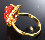 Золотое кольцо с резным solid кораллом 4,05 карата Золото