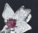 Чудесные серебряные серьги с рубеллитами турмалинами  Серебро 925