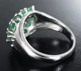 Замечательное серебряное кольцо с изумрудами