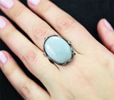Серебряное кольцо с крупным ларимаром