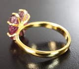 Золотое кольцо с полихромным рубеллитом турмалином 4,12 карата Золото