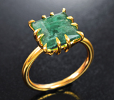 Золотое кольцо с интересным уральским изумрудом 4,23 карата