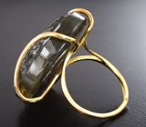 Крупное золотое кольцо с резным лабрадоритом 53,88 карата Золото