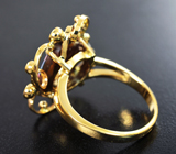 Золотое кольцо с австралийским дублет опалом топового качества 4,48 карата, сапфирами, цаворитами и бриллиантами Золото