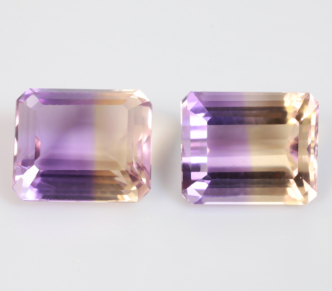 Пара контрастных аметринов 11,39 карата