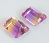 Пара контрастных аметринов 11,39 карата 
