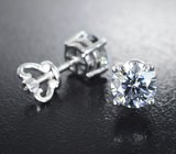 Пусеты с муассанитами 1,91 карата