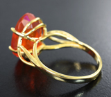 Золотое кольцо с ярким ограненным мексиканским опалом 3,9 карата Золото