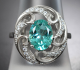 Ажурное серебряное кольцо с «неоновым» апатитом