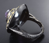 Серебряное кольцо со сливовым аметистом 5,64 карата