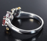 Серебряное кольцо cо шпинелями 1,85 карата и цаворитами Серебро 925