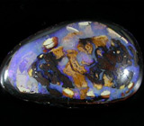 Австралийский черный опал с пастельно-сиреневой опалесценцией Серебро 925