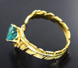Золотое кольцо с «неоновым» апатитом 2,5 карата Золото