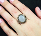 Серебряное кольцо с халцедоном и аметистами Серебро 925